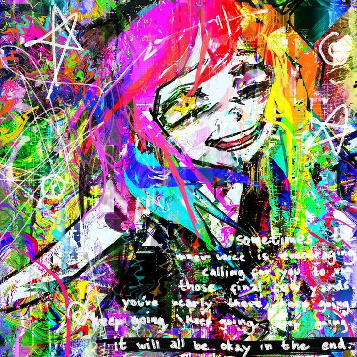 Neon collage portrait