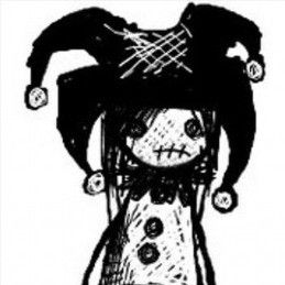 Black and white jester character