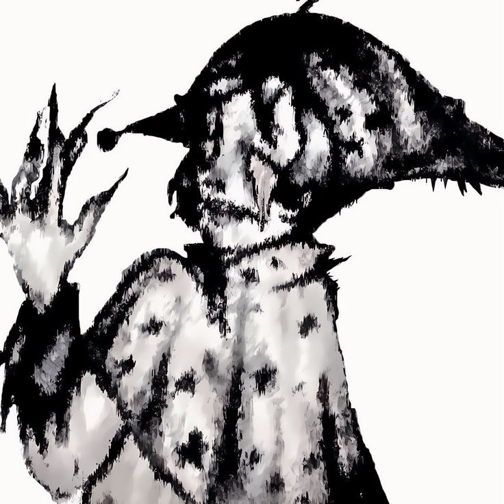 Expressive black ink figure